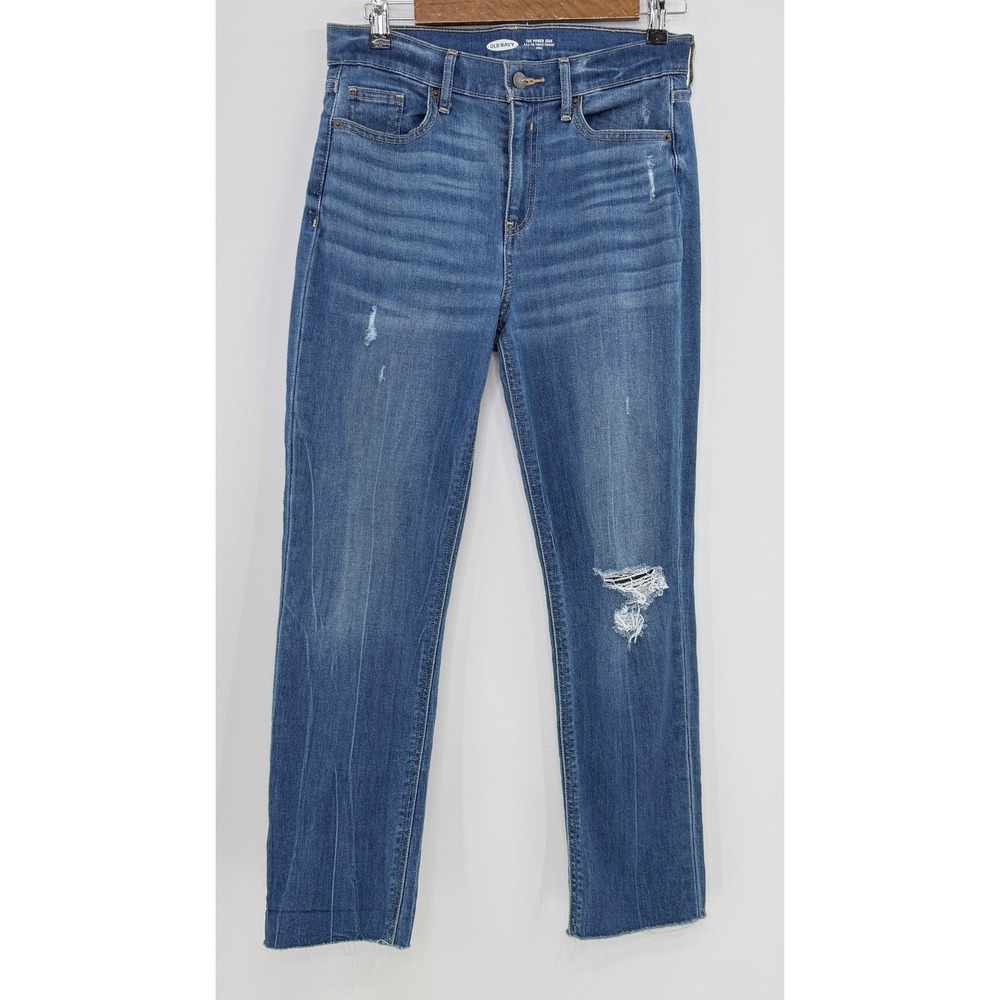 Old‎ Navy Women's The Power Straight Ankle Distressed Jeans Size 4 Normcore 4